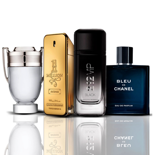Zestaw 4 perfum | Invictus + One Million + 212 VIP Black + Bleu de Chanel 100 ml